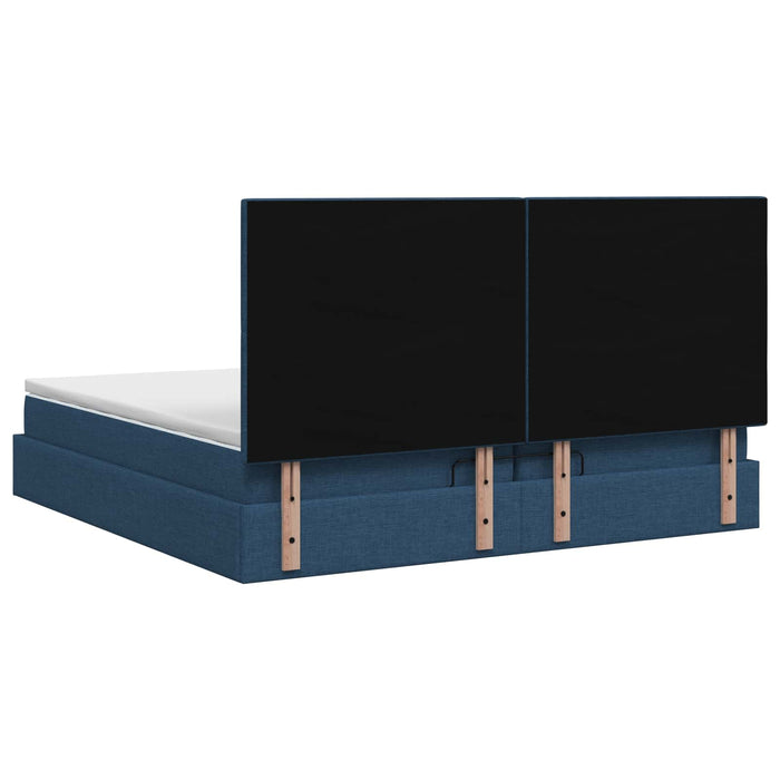 Pat Ottoman cu Saltea și LED albastru 200 x 200 cm Țesătură WALTI