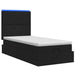 Pat Ottoman cu Saltea și LED Negru 80 x 200 cm Țesătură - WALTI WALTI