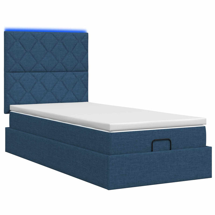 Pat Ottoman cu Saltea și LED albastru 90 x 190 cm Țesătură WALTI
