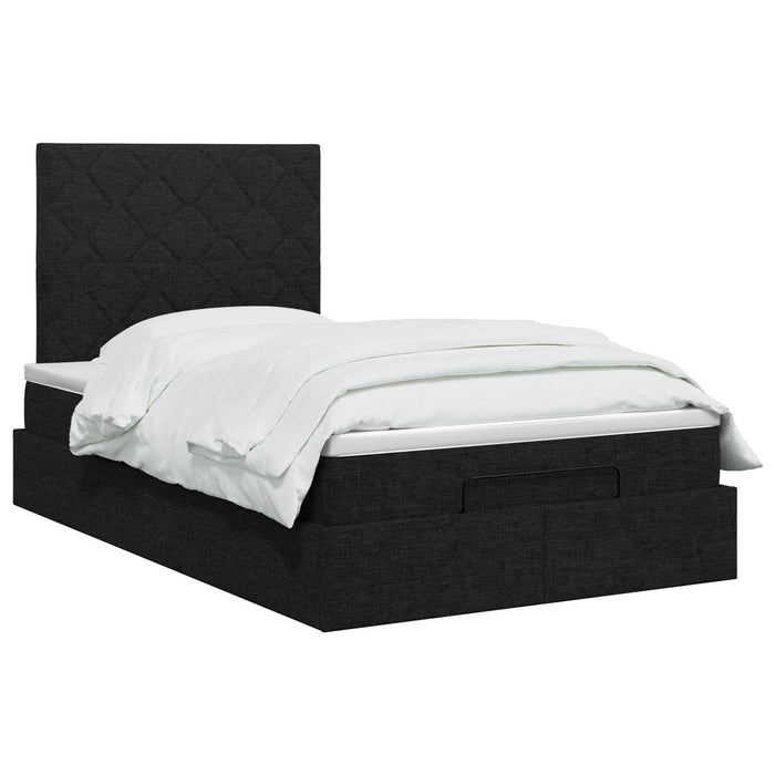 Pat Ottoman cu Saltea și LED Negru 120 x 200 cm Țesătură WALTI