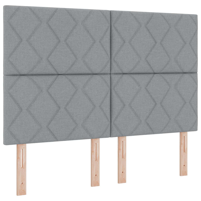Pat Ottoman cu Saltea și LED Gri deschis 140 x 190 cm Țesătură - WALTI WALTI