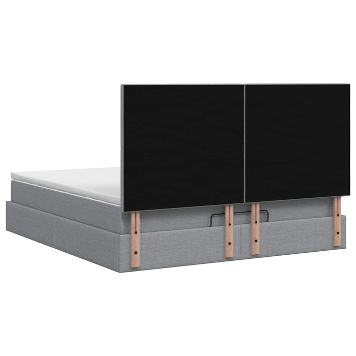 Pat Ottoman cu Saltea și LED Gri deschis 140 x 190 cm Țesătură - WALTI WALTI