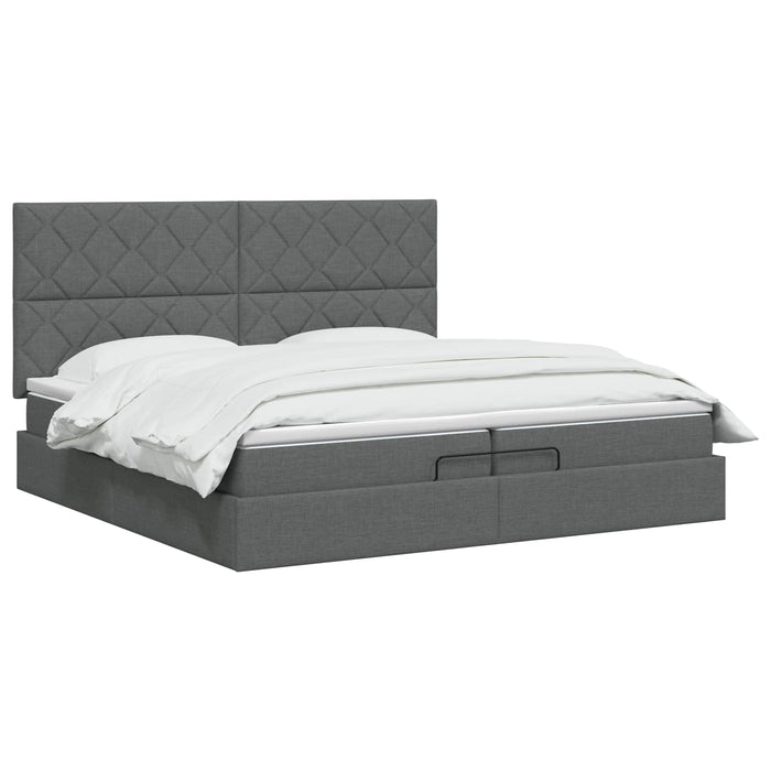Pat Ottoman cu Saltea și LED Gri închis 200 x 200 cm Țesătură - WALTI WALTI