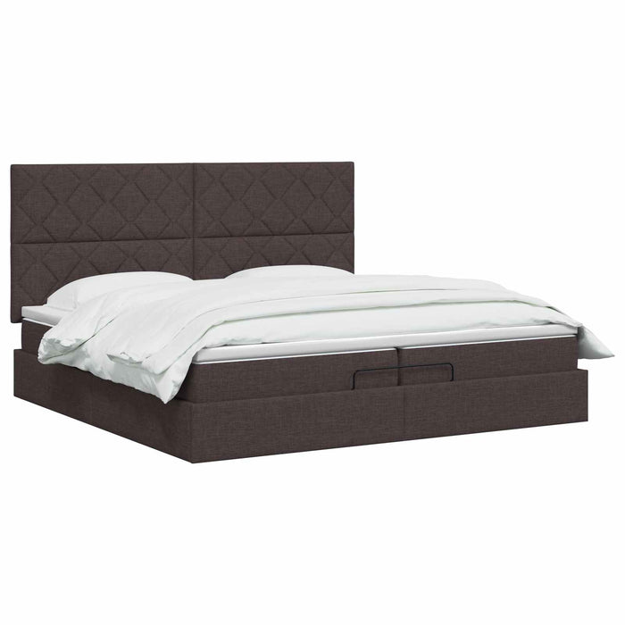 Pat Ottoman cu Saltea și LED Maro închis 200 x 200 cm Țesătură WALTI