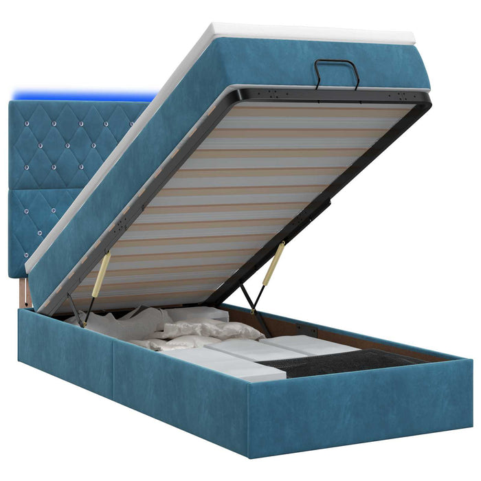 Pat Ottoman cu Saltea și LED Albastru închis 80 x 200 cm - WALTI WALTI