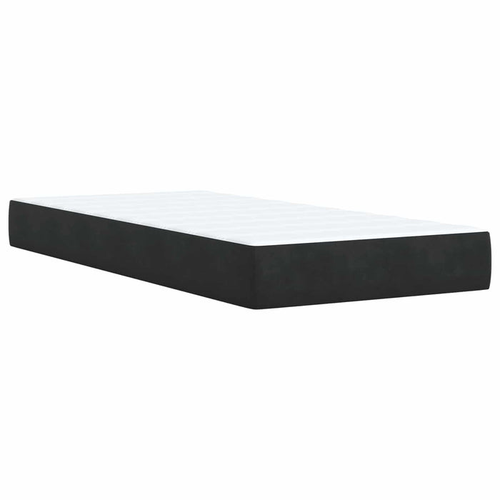 Pat Ottoman cu Saltea și LED Negru 90 x 200 cm Catifea WALTI