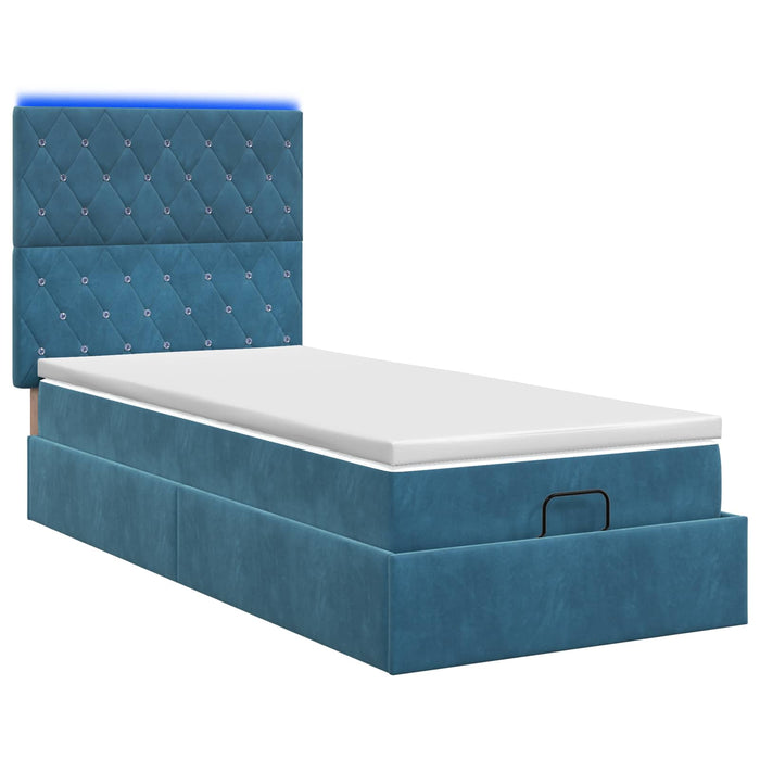 Pat Ottoman cu Saltea și LED Albastru închis 100 x 200 cm WALTI