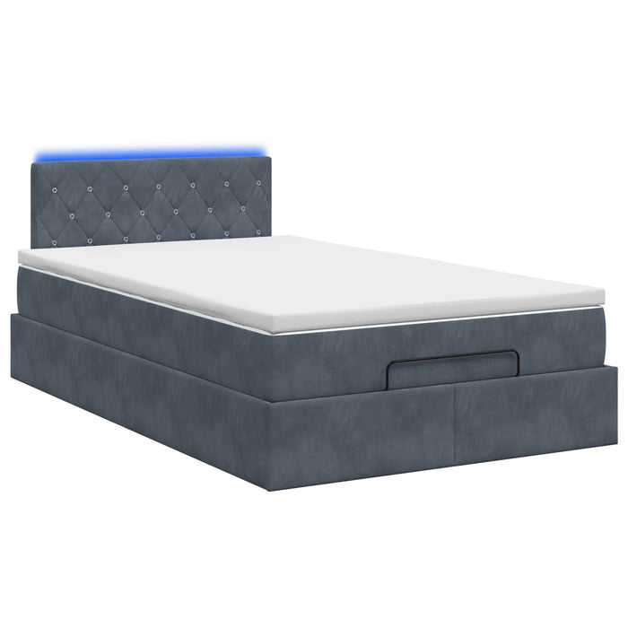 Pat Ottoman cu Saltea și LED Gri închis 120 x 190 cm Catifea - WALTI WALTI