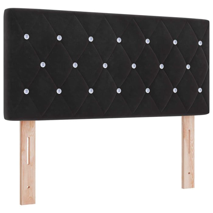 Pat Ottoman cu Saltea și LED Negru 120 x 190 cm Catifea WALTI