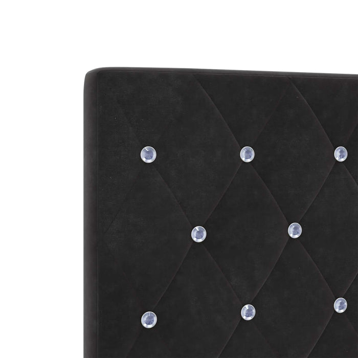 Pat Ottoman cu Saltea și LED Negru 140 x 190 cm Catifea WALTI
