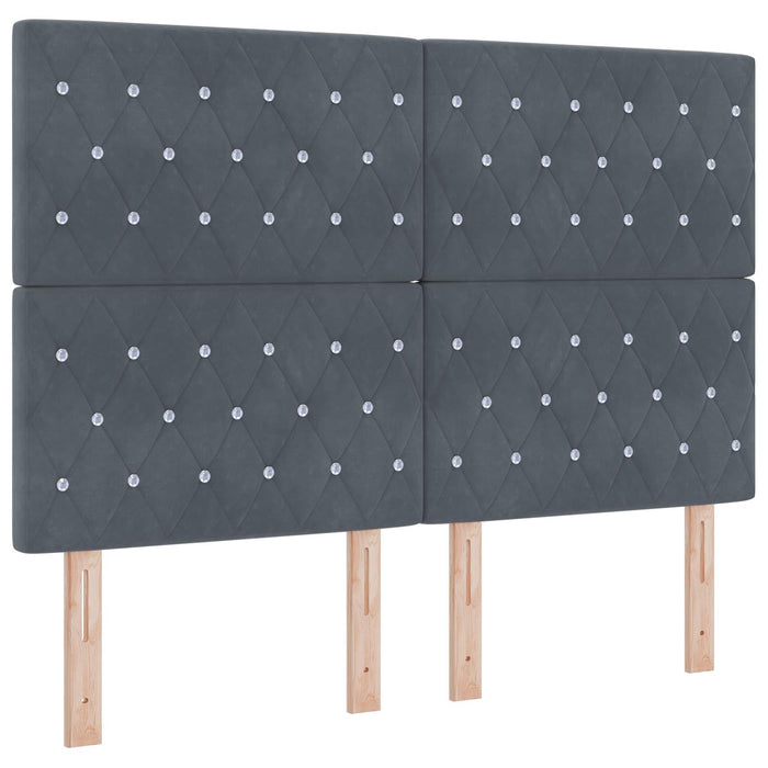 Pat Ottoman cu Saltea și LED Gri închis 140 x 200 cm Catifea WALTI