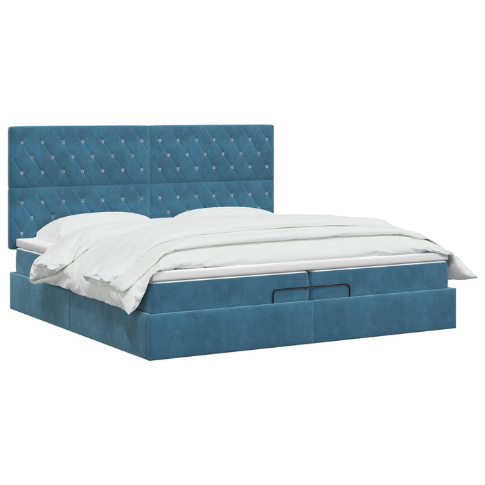 Pat Ottoman cu Saltea și LED Albastru închis 200 x 200 cm WALTI