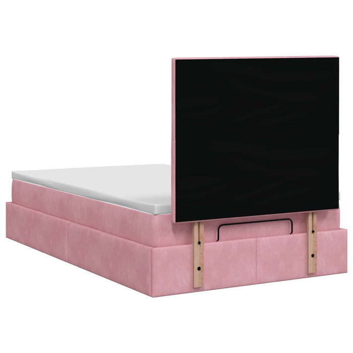 Pat Ottoman cu Saltea și LED Roz 120 x 200 cm Catifea WALTI