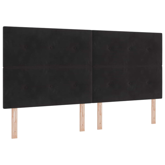 Pat Ottoman cu Saltea și LED Negru 200 x 200 cm Catifea WALTI