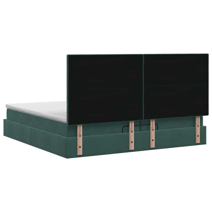 Pat Ottoman cu Saltea și LED Verde închis 200 x 200 cm Catifea WALTI