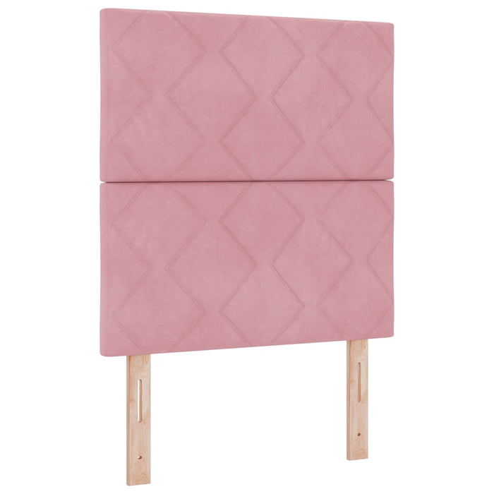 Pat Ottoman cu Saltea și LED Roz 80 x 200 cm Catifea - WALTI WALTI