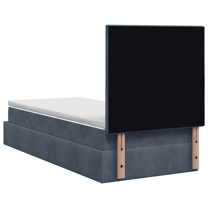 Pat Ottoman cu Saltea și LED Gri închis 100 x 200 cm Catifea WALTI