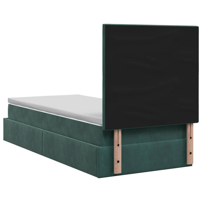 Pat Ottoman cu Saltea și LED Verde închis 100 x 200 cm Catifea WALTI