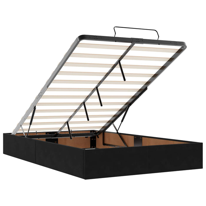 Pat Ottoman cu Saltea și LED Negru 120 x 190 cm Catifea - WALTI WALTI