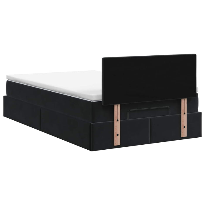 Pat Ottoman cu Saltea și LED Negru 120 x 190 cm Catifea - WALTI WALTI