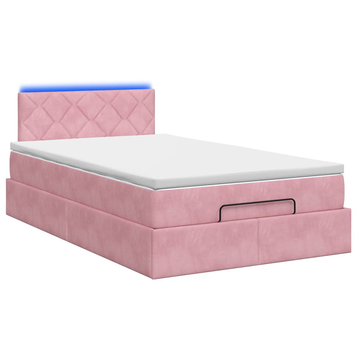 Pat Ottoman cu Saltea și LED Roz 120 x 190 cm Catifea - WALTI WALTI