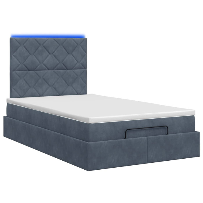 Pat Ottoman cu Saltea și LED Gri închis 120 x 200 cm Catifea WALTI