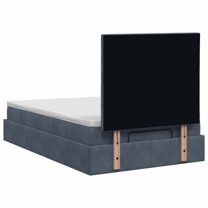 Pat Ottoman cu Saltea și LED Gri închis 120 x 200 cm Catifea WALTI