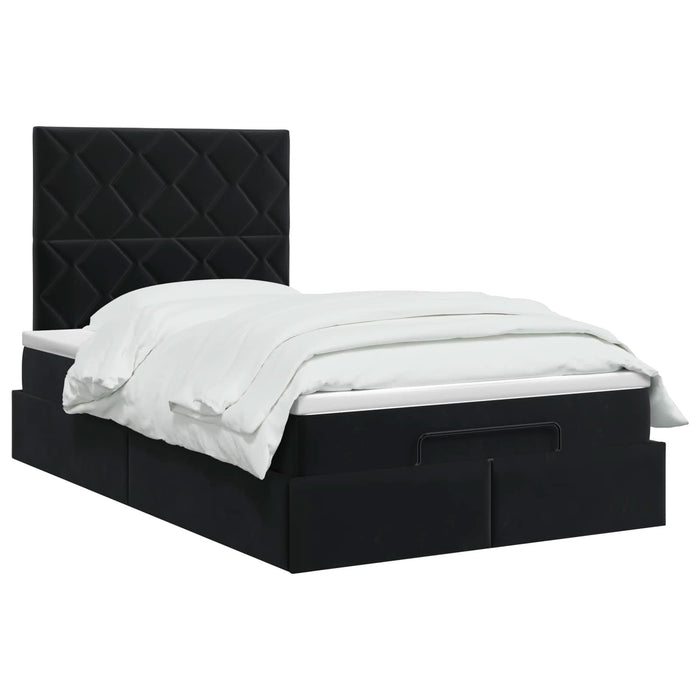 Pat Ottoman cu Saltea și LED Negru 120 x 200 cm Catifea WALTI
