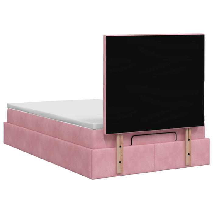 Pat Ottoman cu Saltea și LED Roz 120 x 200 cm Catifea - WALTI WALTI