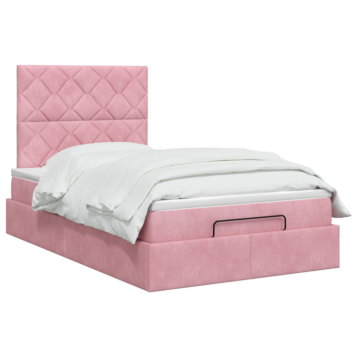 Pat Ottoman cu Saltea și LED Roz 120 x 200 cm Catifea - WALTI WALTI