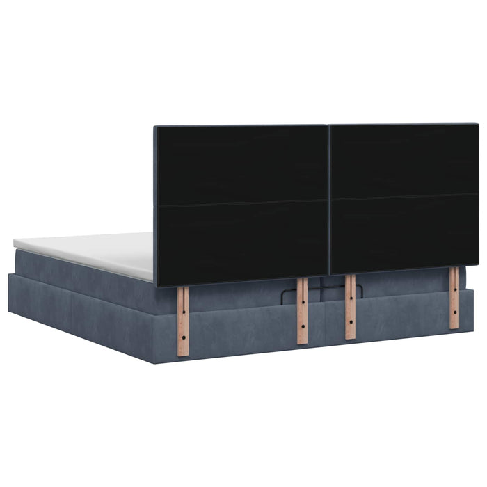 Pat Ottoman cu Saltea și LED Gri închis 200 x 200 cm Catifea WALTI