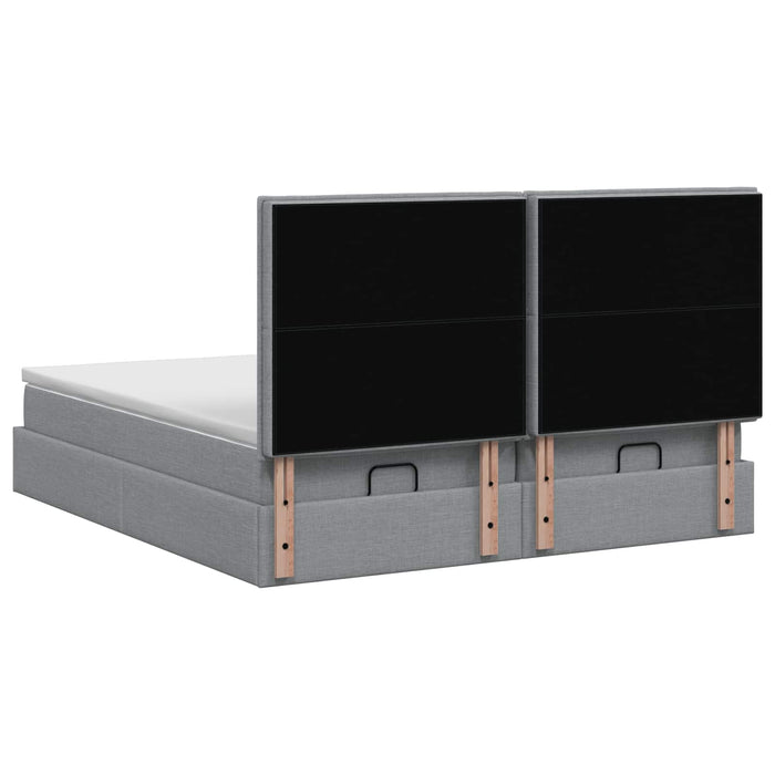 Pat Ottoman cu Saltea și LED Gri deschis 160 x 200 cm Țesătură WALTI