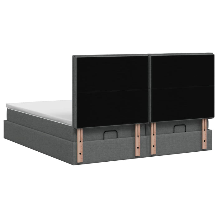 Pat Ottoman cu Saltea și LED Gri închis 160 x 200 cm Țesătură WALTI