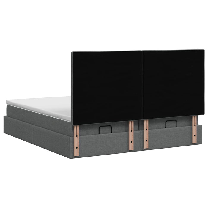 Pat Ottoman cu Saltea și LED Gri închis 180 x 200 cm Țesătură WALTI