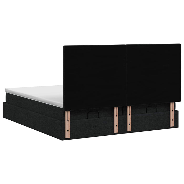 Pat Ottoman cu Saltea și LED Negru 180 x 200 cm Țesătură WALTI