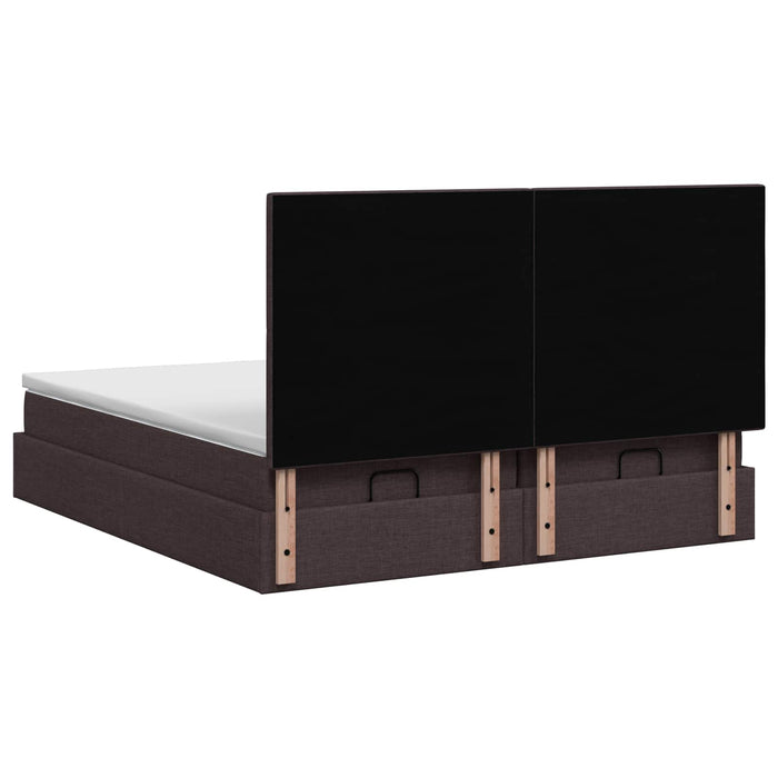 Pat Ottoman cu Saltea și LED Maro închis 200 x 200 cm Țesătură WALTI