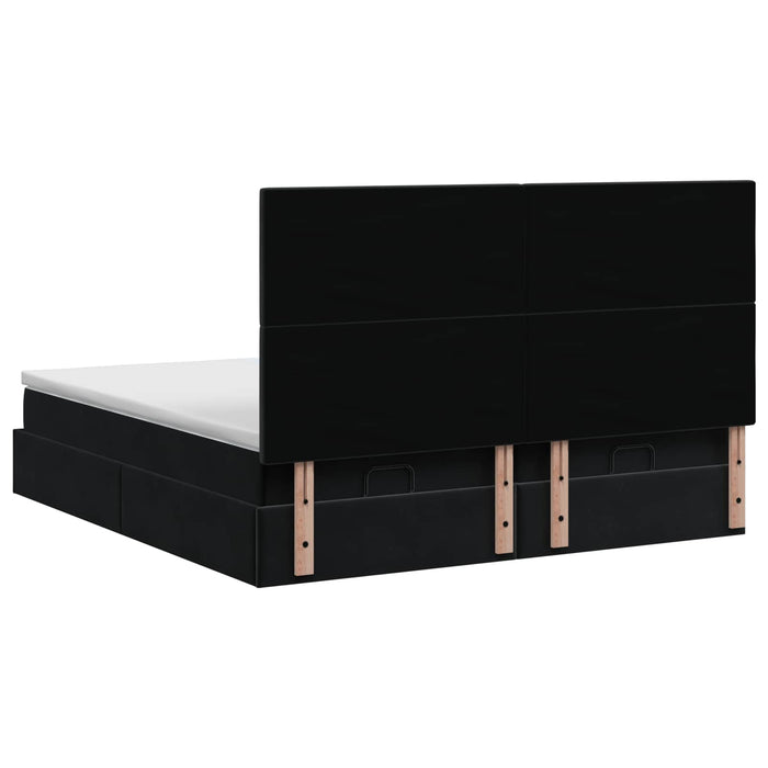 Pat Ottoman cu Saltea și LED Negru 160 x 200 cm Catifea - WALTI WALTI