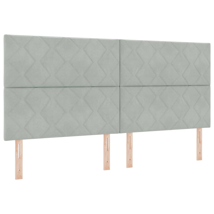 Pat Ottoman cu Saltea și LED Gri deschis 200 x 200 cm Catifea - WALTI WALTI