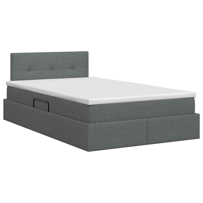 Pat cu saltea și spațiu de depozitare Gri închis 120 x 200 cm WALTI