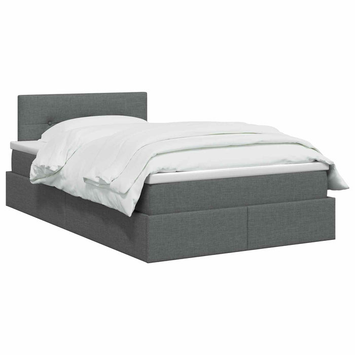 Pat cu saltea și spațiu de depozitare Gri închis 120 x 200 cm WALTI