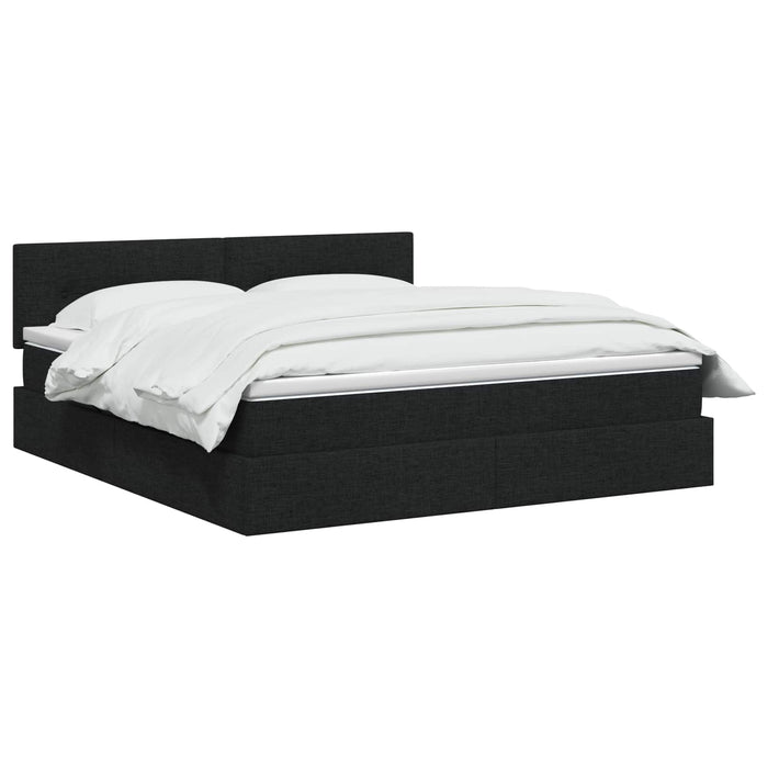 Pat cu saltea și spațiu de depozitare Negru 140 x 190 cm - WALTI WALTI