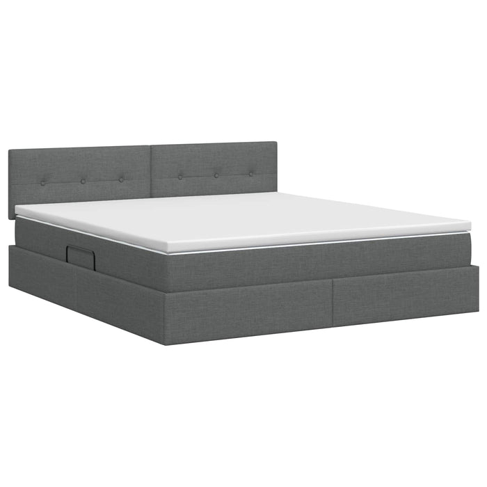 Pat cu saltea și spațiu de depozitare Gri închis 180 x 200 cm WALTI