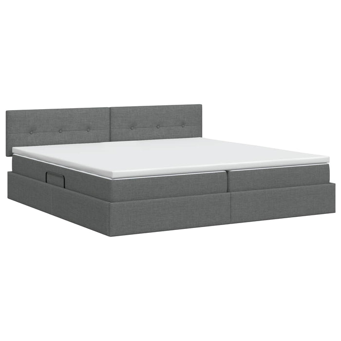 Pat cu saltea și spațiu de depozitare Gri închis 200 x 200 cm - WALTI WALTI