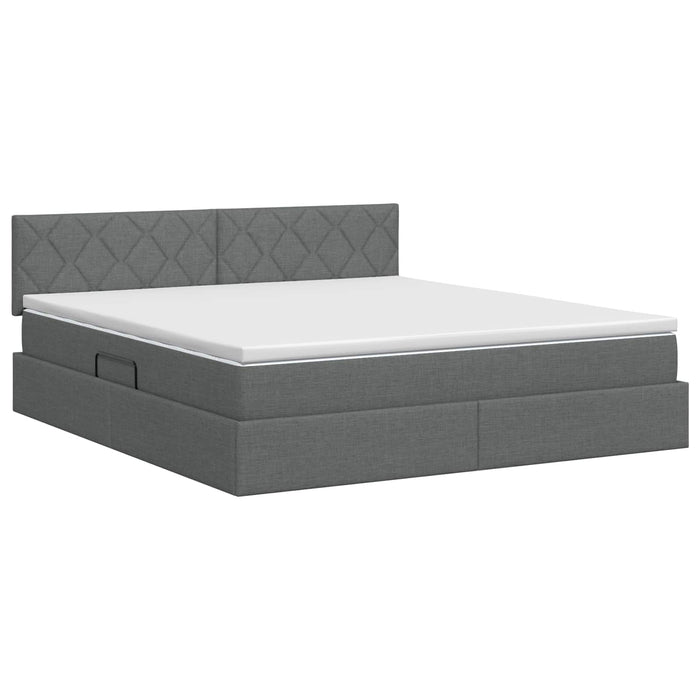 Pat cu saltea și spațiu de depozitare Gri închis 160 x 200 cm WALTI
