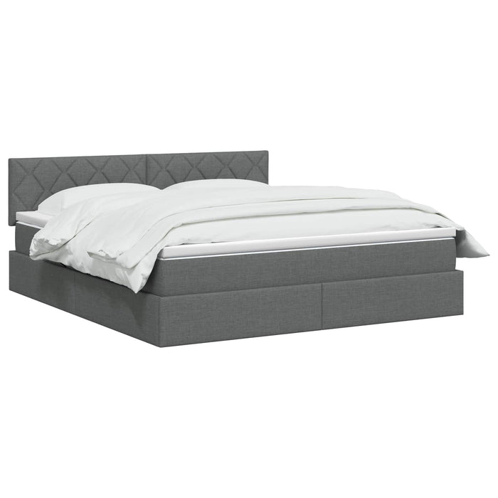 Pat cu saltea și spațiu de depozitare Gri închis 160 x 200 cm WALTI