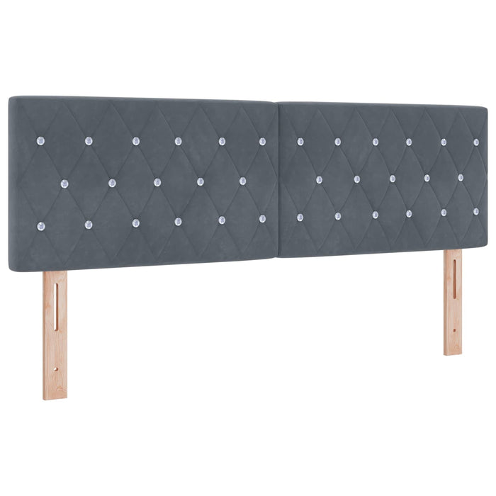 Pat cu storage cu headboard Gri închis 140 x 190 cm Catifea WALTI