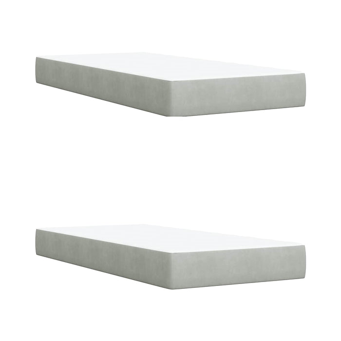Pat cu storage cu headboard Gri deschis 200 x 200 cm Catifea WALTI