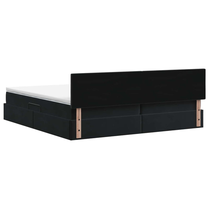 Pat cu storage cu headboard Negru 200 x 200 cm Catifea - WALTI WALTI