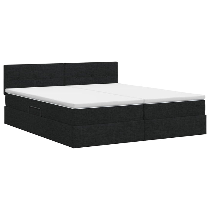 Pat cu storage cu headboard 2 buc. Negru Piele artificială - WALTI WALTI