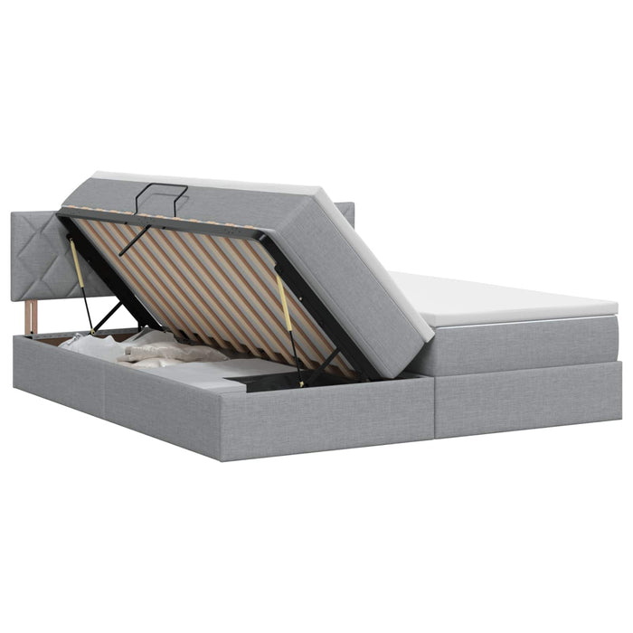 Pat cu storage 2 buc. Gri deschis Piele artificială - WALTI WALTI